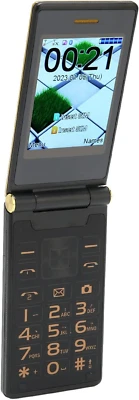 Telefono Cellulare per Anziani, Telefono a Conchiglia a Doppio Schermo Da 3 Poll - Immagine 1 di 4