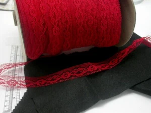 Lace 3/4" 19mm Red 224 Yard roll Picot Edge Medium Stiff - Picture 1 of 1