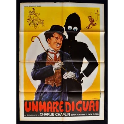 Werbeplakat Ein Meer Von Ärger Charlie Chaplin Edna Purviance Policeman A271 - Bild 1 von 3