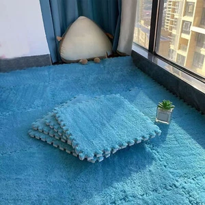 Plush Foam Carpet Tiles 10pcs Interlocking Floor Mat Fashionable Soft For - Picture 1 of 12