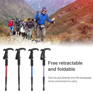 Tactical Trekking Poles Walking Cane Camping Gear Hiking Survival Walking Stick - Picture 1 of 18