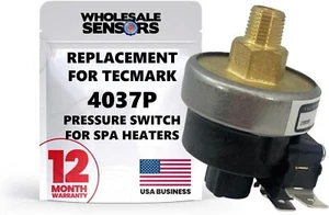 TecMark 4037P, 16A, 1/8"MNPT, SPST Druckschalter Ersatz für Spa Heizungen - Bild 1 von 7