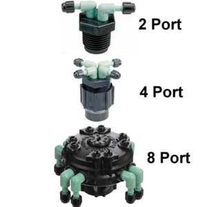 Orbit 2 4 8 Port Bewässerung Sprinkler Micro Tropfkrümmer 1/4" Rohrbewässerung - Bild 1 von 10