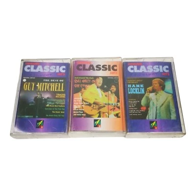 Original Classic Hits Cassette Tapes x3 Hank Locklin Guy Mitchell Bill Haley - Image 1 of 4