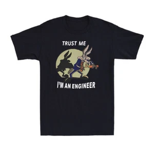 Trust Me I Am An Engineer Coyote Cart Animal Funny Gift Men's Cotton T-Shirt - Picture 1 of 10