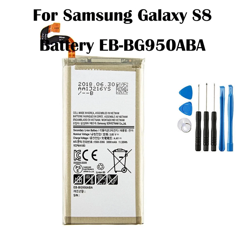 Batería Nueva PARA Samsung Galaxy S8 SM-G950 EB-BG950ABA 3000mAh + Herramientas Foto 1 de 1