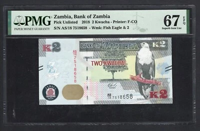 Zambia 2 Kwacha 2018 Pick Unlisted Uncirculated Graded 67 - Image 1 of 2