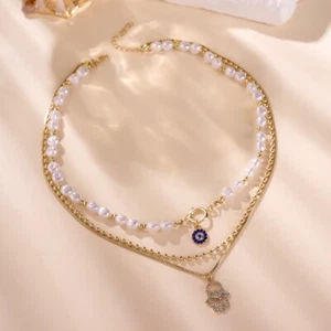 Metal Clavicle Chain Rhinestone Long Tassel Choker Pendant Necklace Jewelry - Picture 1 of 8