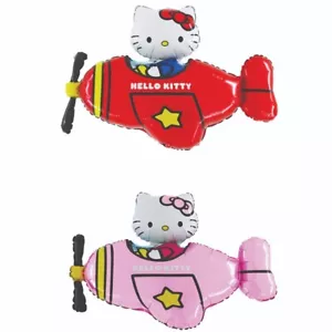 X1 30" HELLO KITTY FLUGZEUGFÖRMIGER FOLIENBALLON - Bild 1 von 3