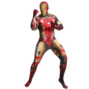 Costume Iron Man rosso giallo per adulti vestito carnevale da uomo tuta maschera - Picture 1 of 7