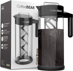 🐻 ORSO DI CAFFÈ Bicchiere da caffè e tè freddo con filtro a rete 1,3 L 44 oz - Foto 1 di 9