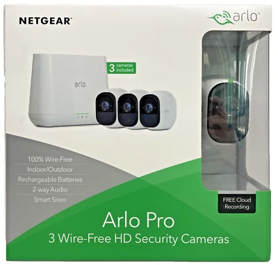 New Netgear Arlo Pro 3pk Wire-Free HD Security Cameras - Image 1 of 4