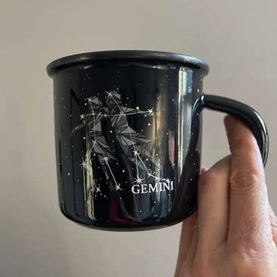 Taza de café Géminis negra constelación cerámica observador de estrellas astrología zodiaco regalo Foto 1 de 4