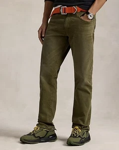 Pantalones de mezclilla Polo Ralph Lauren Hampton relajados rectos elásticos oscuros Loden talla 40x32 - Imagen 1 de 19