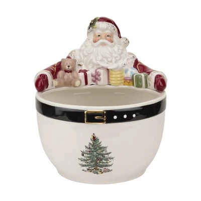 Spode Árbol de Navidad 7 pulgadas Papá Noel Nuez Cuenco - Cuenco decorativo para servir Foto 1 de 4