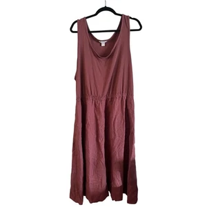 Vestido midi de lino Athleta Baja en rosa leonado talla 3X sin mangas espalda deportiva - Imagen 1 de 6