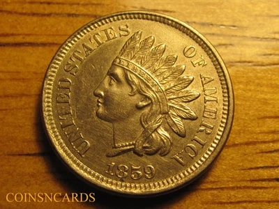 1859 1C Indian Head Cent First Year Strong Strike Uncirculated Monster Scarce! - Image 1 of 3