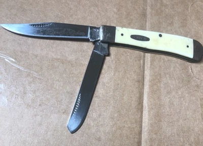 "Navaja de bolsillo afilada Case R R probada Nucor Steel Texas 4""" Foto 1 de 4