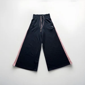 Puma 90'S Style Sweatpants Wide Leg High Waist Black Pink Women's Size S - Picture 1 of 18