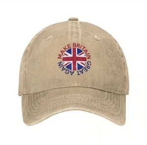 Baseball Cap Make Britain Great Again Patriotic Khaki Free UK Delivery - Picture 1 of 7