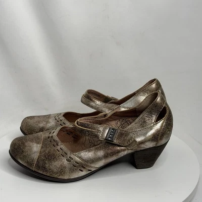 Tacones Mary Jane Taos Stunner para mujer 6,5 cuero dorado antiguo puntera corte láser Foto 1 de 4