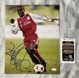 Foto firmada por Ze Roberto 11x14 FC Bayern Munich Brasil autografiada certificado de autenticidad JSA - Imagen 1 de 4