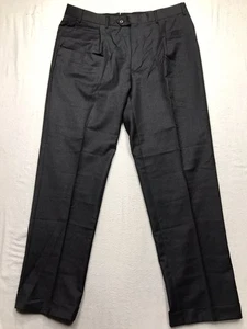 CORNELIANI Forro Pants Men Black 54(36x32) 100% Pure Virgin Wool Cuffed Dress - Picture 1 of 15