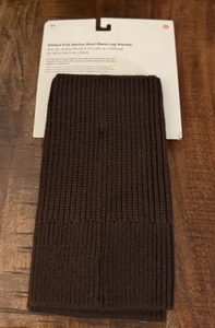 Neu mit Etikett lululemon Einheitsgröße gerippter Strick Merinowollmischung Beinwärmer ESPR braun - Bild 1 von 4