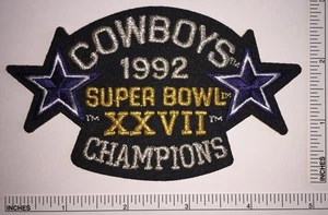 1992 VINTAGE DALLAS COWBOYS SUPER BOWL 27 CHAMPIONS NFL FOOTBALL PATCH - Picture 1 of 1