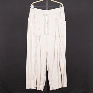 Maeve Anthropologie Wide Leg Linen Blend Pants LARGE Casual Lagenlook Boho Beach - Picture 1 of 5