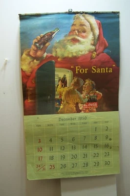 1950 51 COKE COCA COLA ПОЛНЫЙ КАЛЕНДАРЬ РОЖДЕСТВО САНТА-КЛАУС КРАСИВЫЕ ЖЕНЩИНЫ ХОРОШО - Изображение 1 из 4