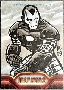 Hamilton Cline Iron Man 2 Sketch Card — Original 2010 Upper Deck Art - Picture 1 of 9