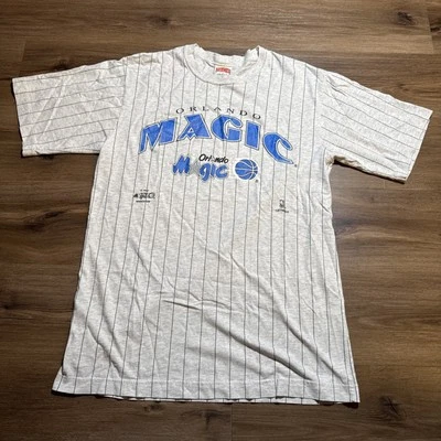Vintage Nutmeg MEDIUM T-Shirt ORLANDO MAGIC NBA Shirt 90s Pinstripe - Image 1 of 4