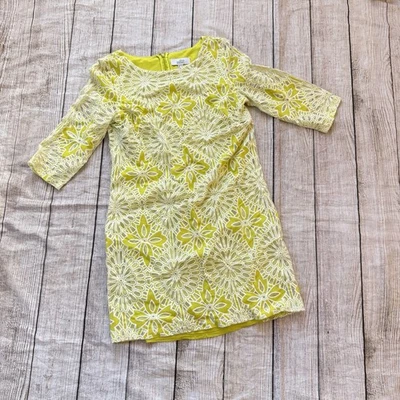 Vestido Belle Badgley Mischka Shift Verde Lima Sunburst Encaje Superpuesto Talla 10 Foto 1 de 4