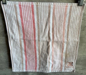 Celine Japan Pink Striped Cotton Handkerchief / Hand Towel Size 10 x 10 - Picture 1 of 6