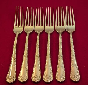 Set Of 6 Dinner Forks GOLDEN ENCHANTED ROSE UNF1379 China Unknown MFG  Flatware - Picture 1 of 8