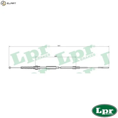 CABLE PULL PARKING BRAKE C0942B FOR VW GOLF/III/Mk/Cabriolet CABRIO JETTA 2.0L - Image 1 of 4