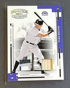 Todd Helton 2004 Throwback Threads Prime #70 Bat & Patch "Game Worn & Used" #/25 - Picture 1 of 12