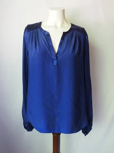 Club Monaco Sylvie Top Negligee Bluse Elixier/Bleu 100 % Seide blau Größe M 139 $ - Bild 1 von 6