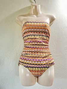 Women's Echo Design Beach Swimwear Multicolor Size 8 NWT Tube Top W/strap Print - Picture 1 of 16
