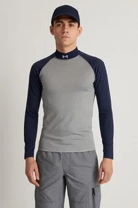 Under Armour HeatGear Langarm Kompressionsshirt Herren Gr. L Grau Navy... - Bild 1 von 14