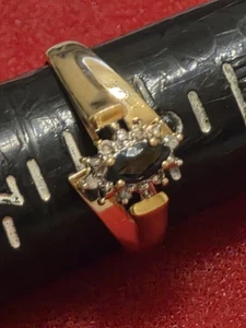 Vintage Nachlass 14k massiver Gelbgold Diamant Saphir Ring Größe 6,5 - Bild 1 von 4