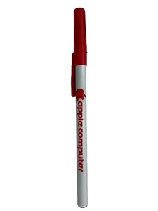 Original Vintage APPLE Computer Pen BIC Classic Red & White Made In USA - Picture 1 of 5