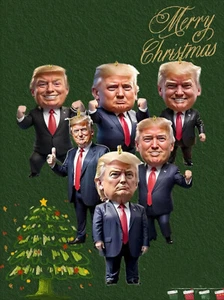 1Set Trump Christmas Ornaments 2024, Funny Trump Christmas Ornament, Trump 6pcs - Picture 1 of 6