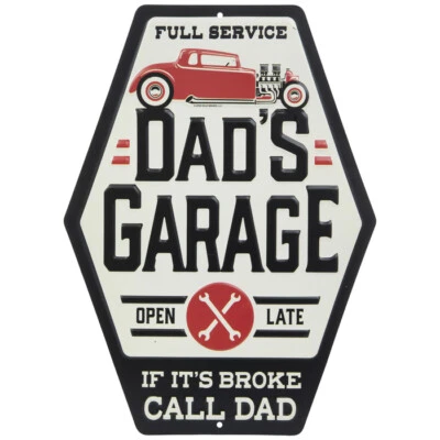  Dad's Garage Metal Embossed Sign. Great Gift For A DAD - Image 1 of 3