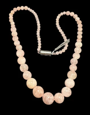 Collar STS 925 China Cuarzo Rosa Graduado Cuentas 20.5 Pulgadas Magnético Foto 1 de 4