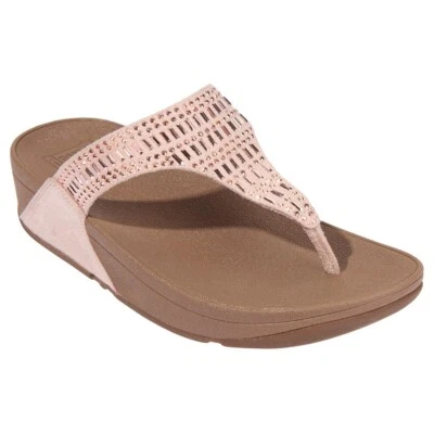 Sandalia Fitflop Mujer INCASTONE Tanga Cuña Negra y Beige NUEVA con etiquetas Foto 1 de 4