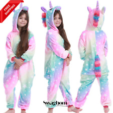 Pijamas de unicornio para niñas ropa de invierno Franela Dibujos animados