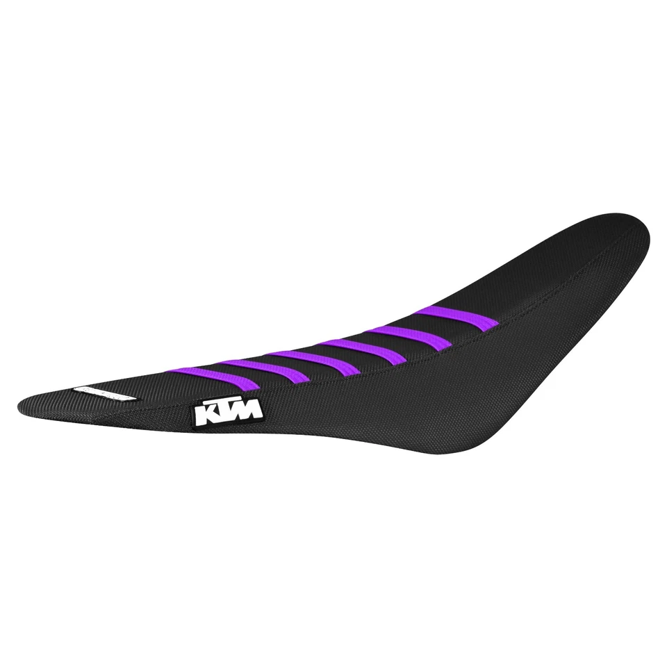 2011-2015 KTM SX-SXF 125 250 350 450 seat cover   BLACK/PURPLE rib #47 LOGO - Image 1 of 4