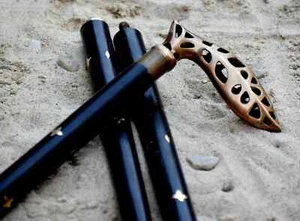 King Style Handle Vintage Brass Wooden Walking Stick Cane Men Women Gift Casual. - Picture 1 of 4